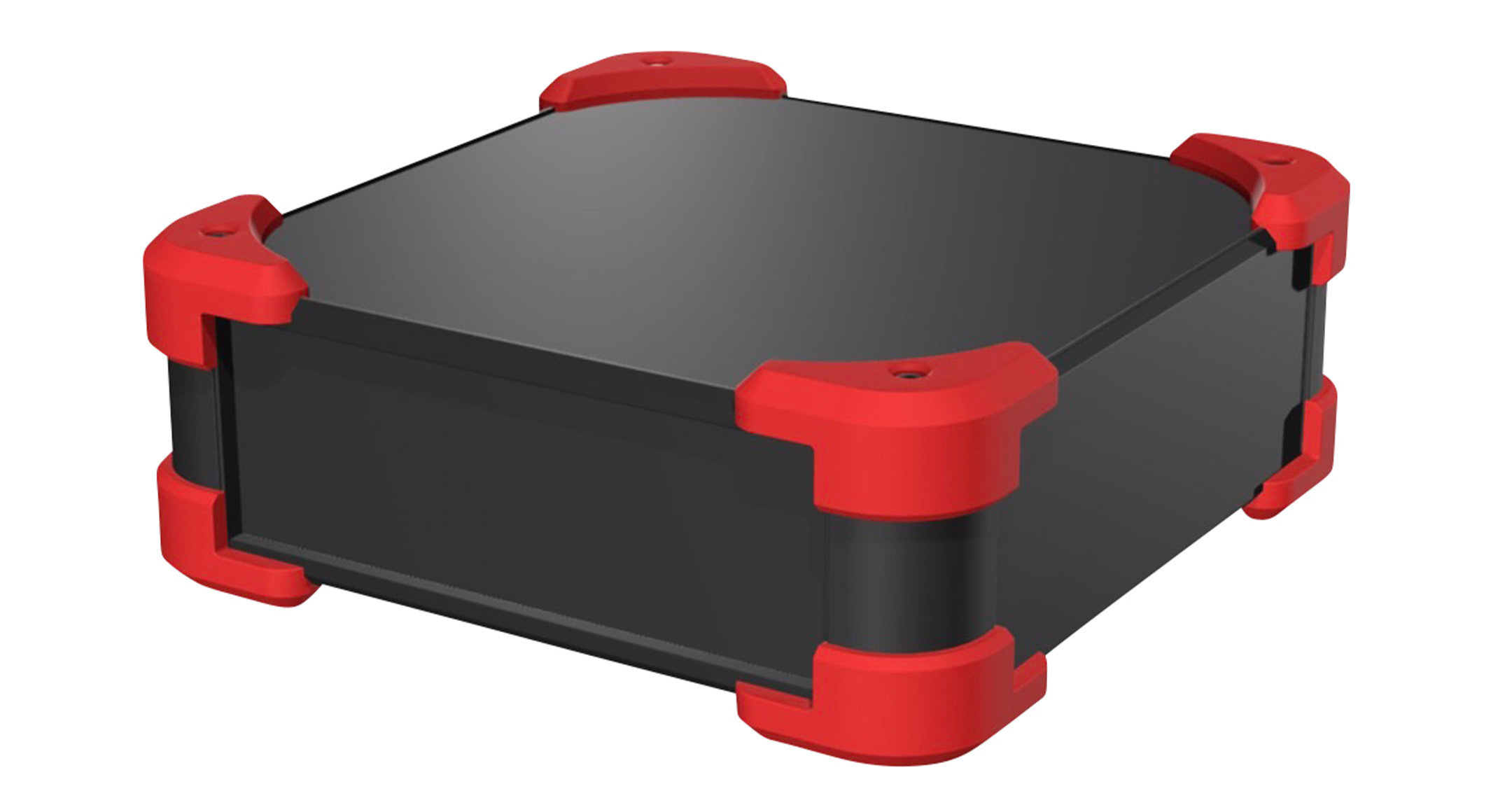ALUMINIUM ENCLOSURE with CORNER GUARD - AUG series:Black / Red