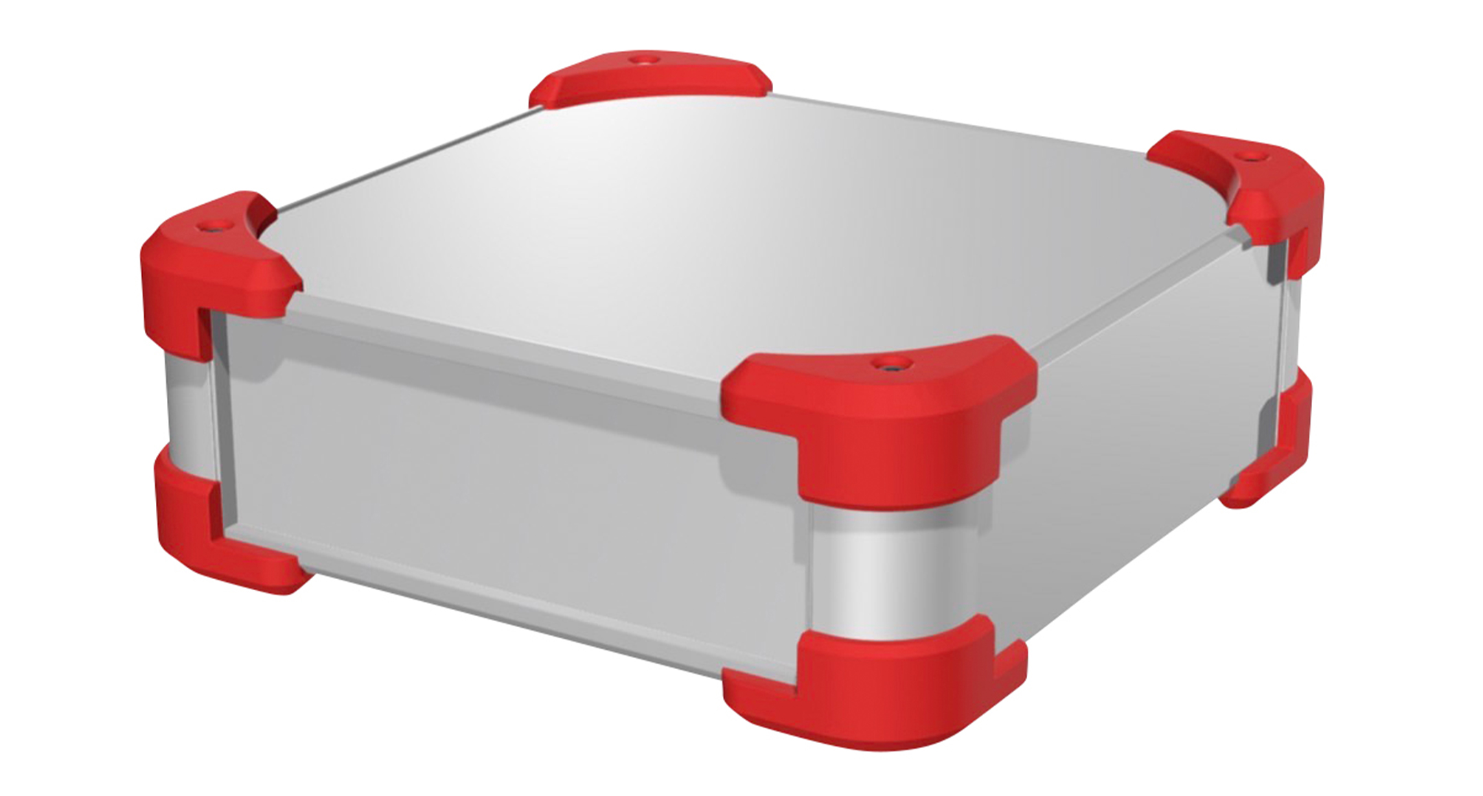 ALUMINIUM ENCLOSURE with CORNER GUARD - AUG series:Silver / Red