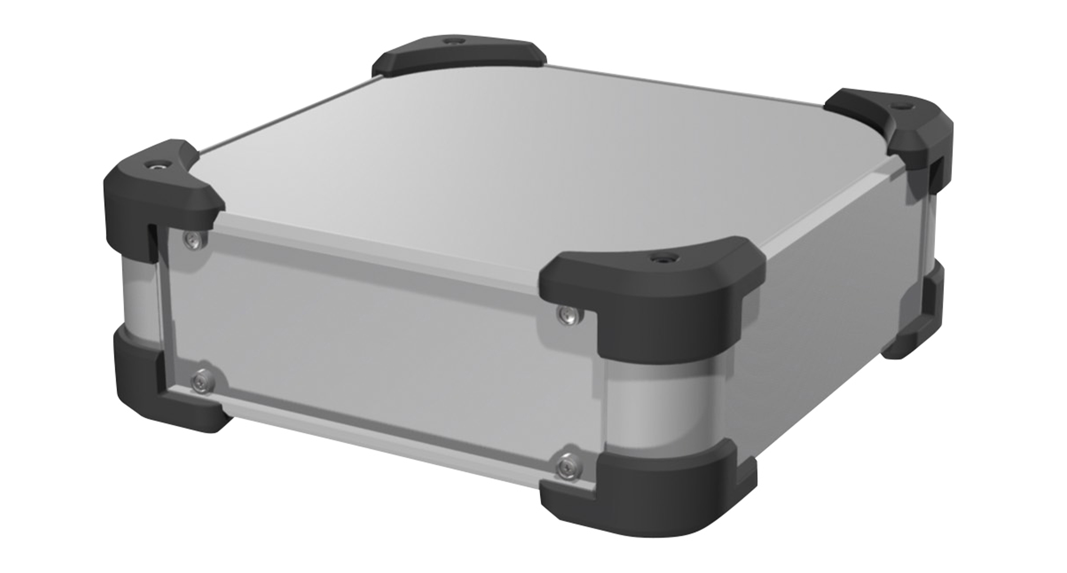 EMC SHIELDED RUGGED ENCLOSURE - AUGE series:Silver / Black(Similar to PANTONE ProcessBlack C)