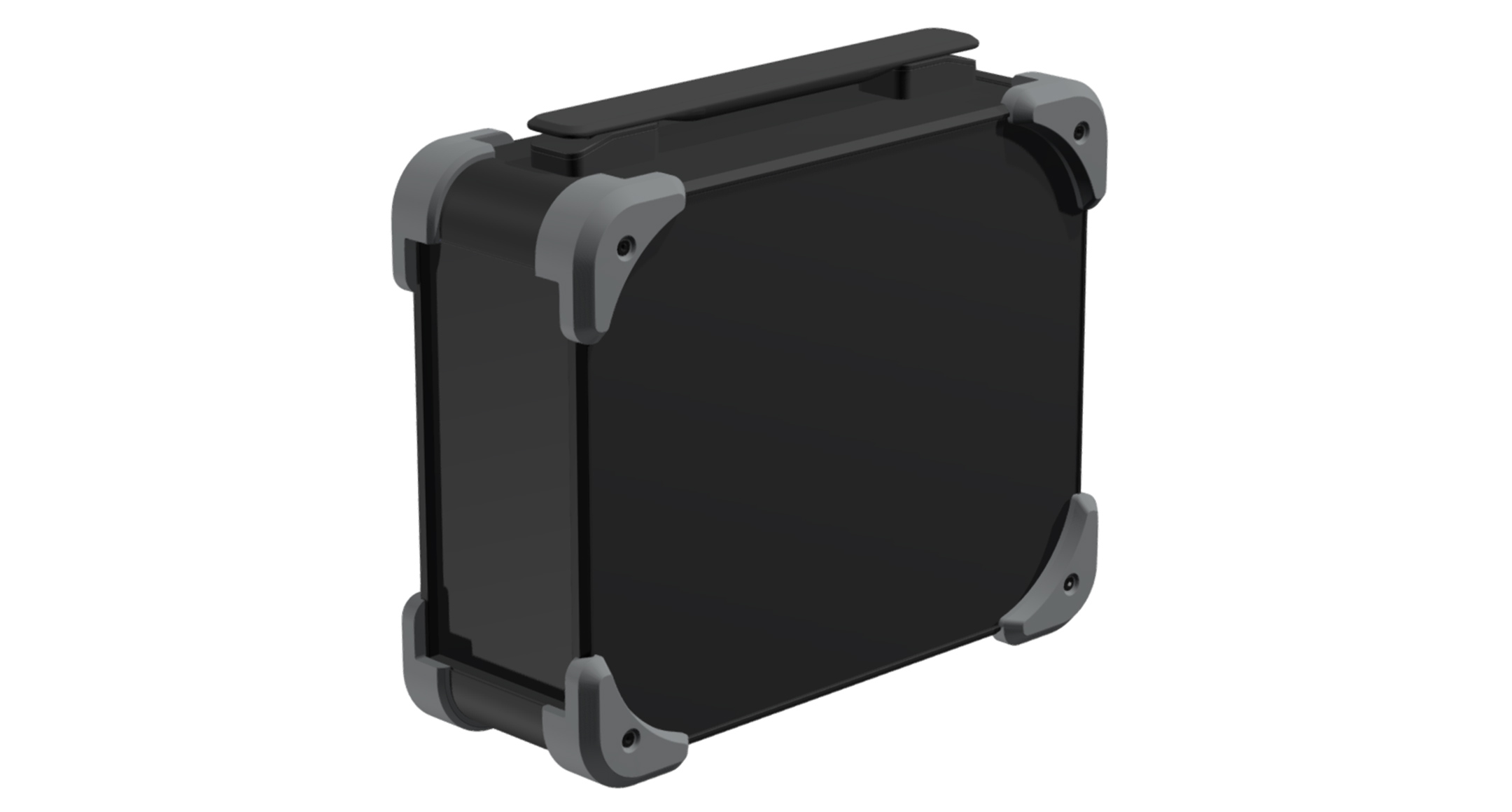 PORTABLE ALUMINIUM INSTRUMENT CASE with HANDLE - AUGH series:Black / Gray / Black