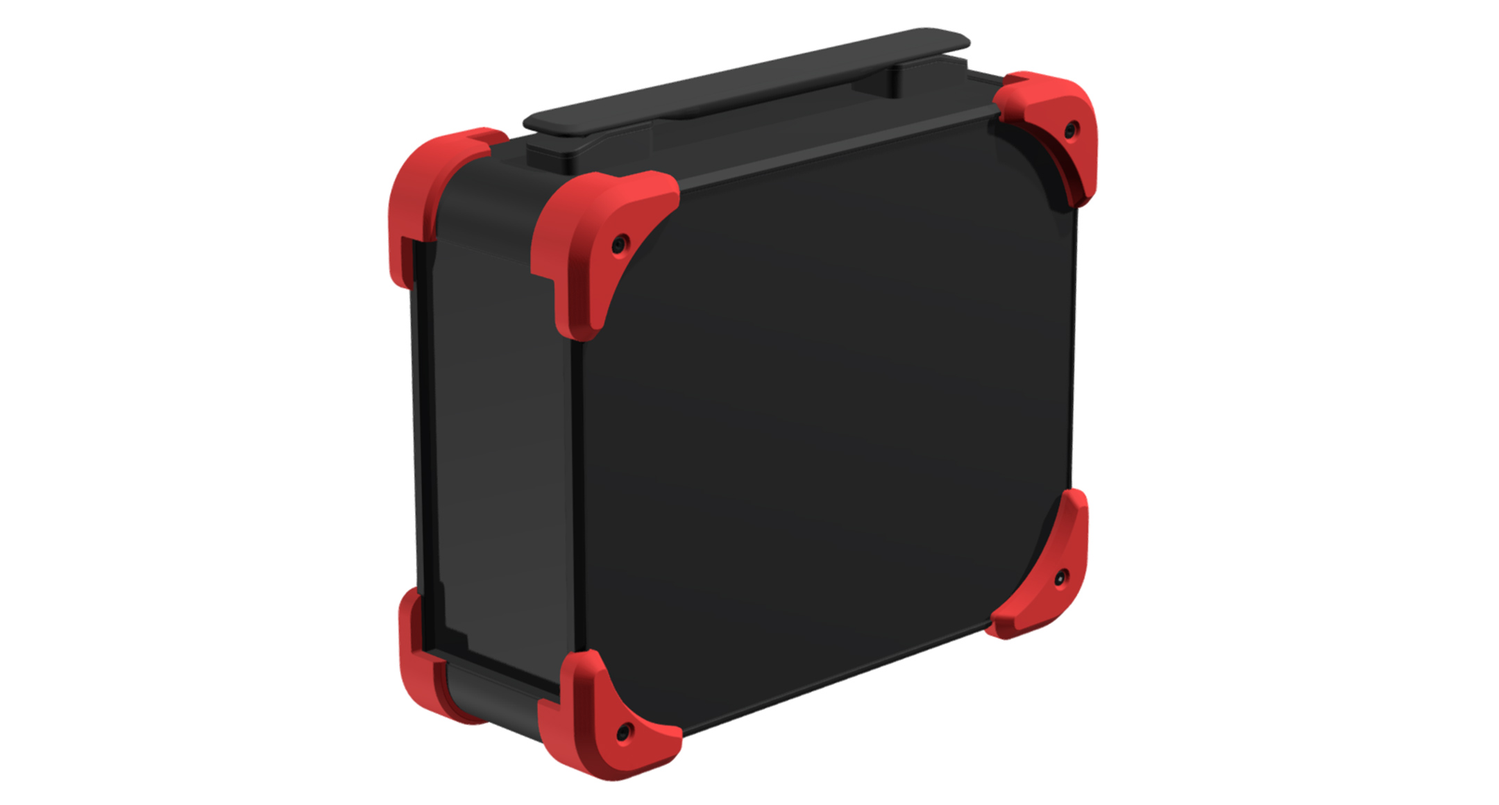 PORTABLE ALUMINIUM INSTRUMENT CASE with HANDLE - AUGH series:Black / Red / Black