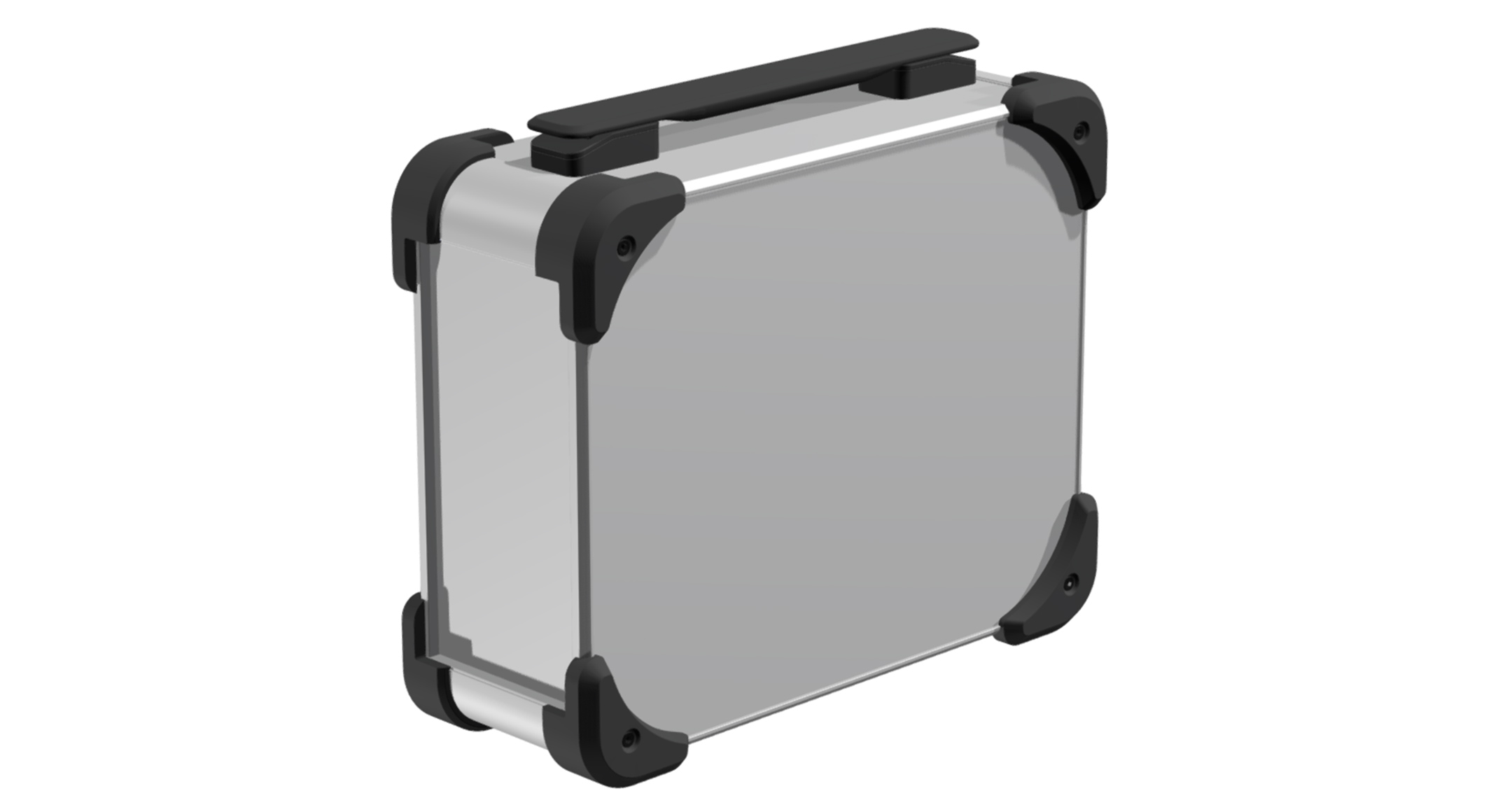 PORTABLE ALUMINIUM INSTRUMENT CASE with HANDLE - AUGH series:Silver / Black / Black