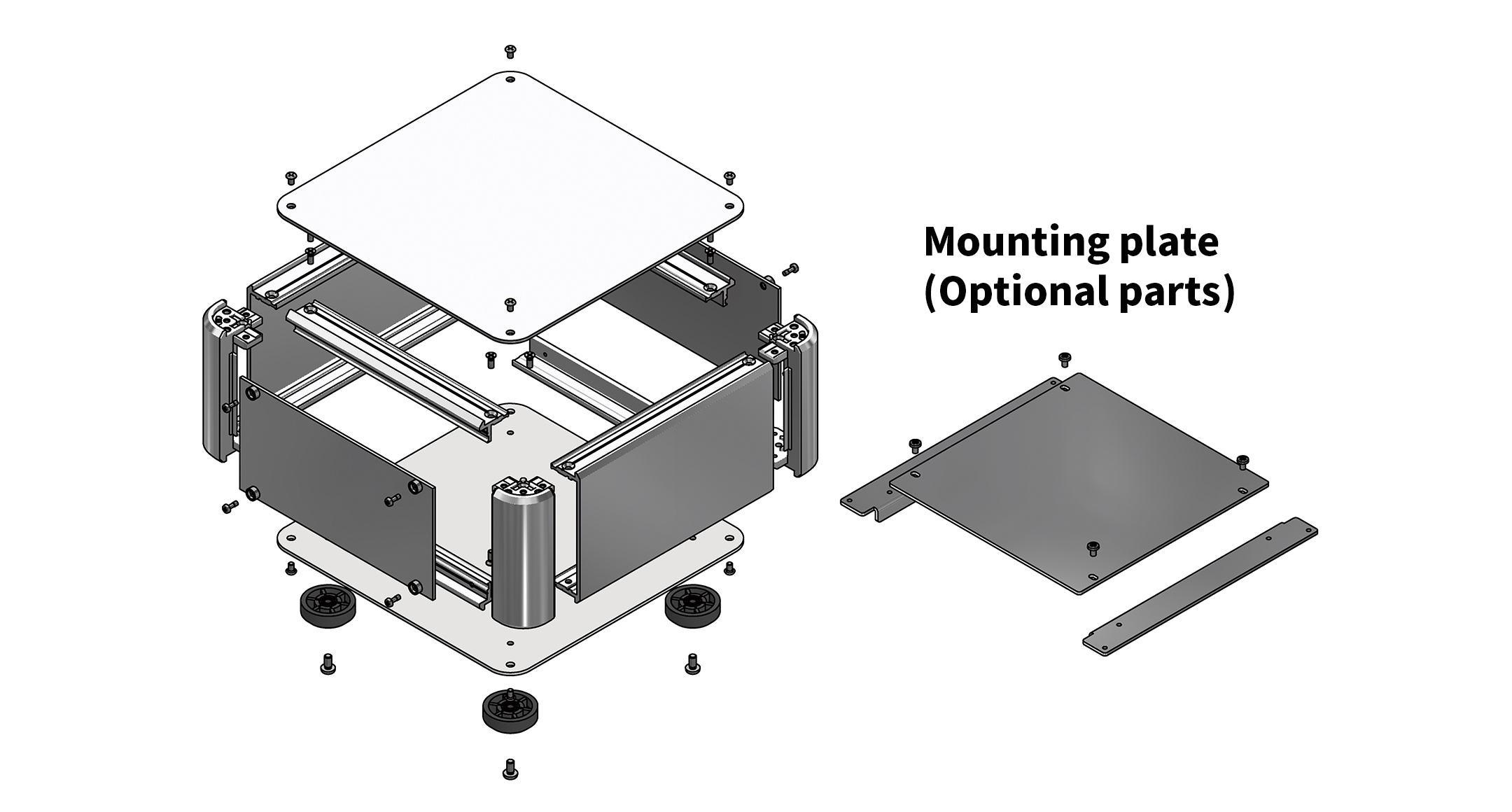 ALUMINIUM ENCLOSURE with DETACHABLE PANELS - AUP series