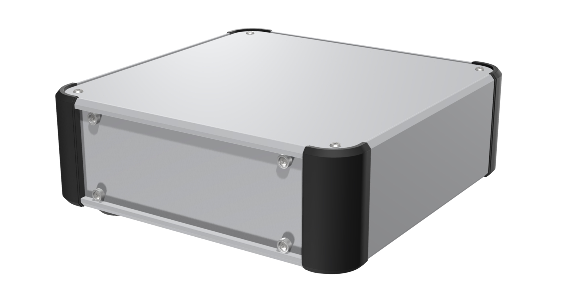 ALUMINIUM ENCLOSURE with DETACHABLE PANELS - AUP series:Silver / Black