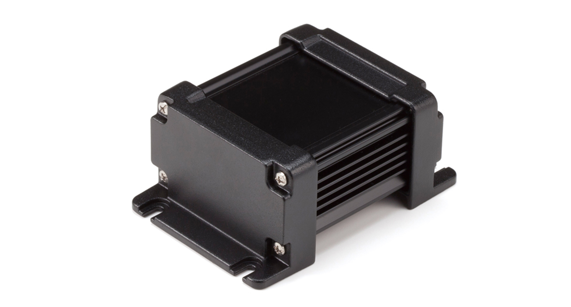 CUSTOM SIZED IP67 FLANGED ALUMINUM ENCLOSURE - AWS series:Black/Black