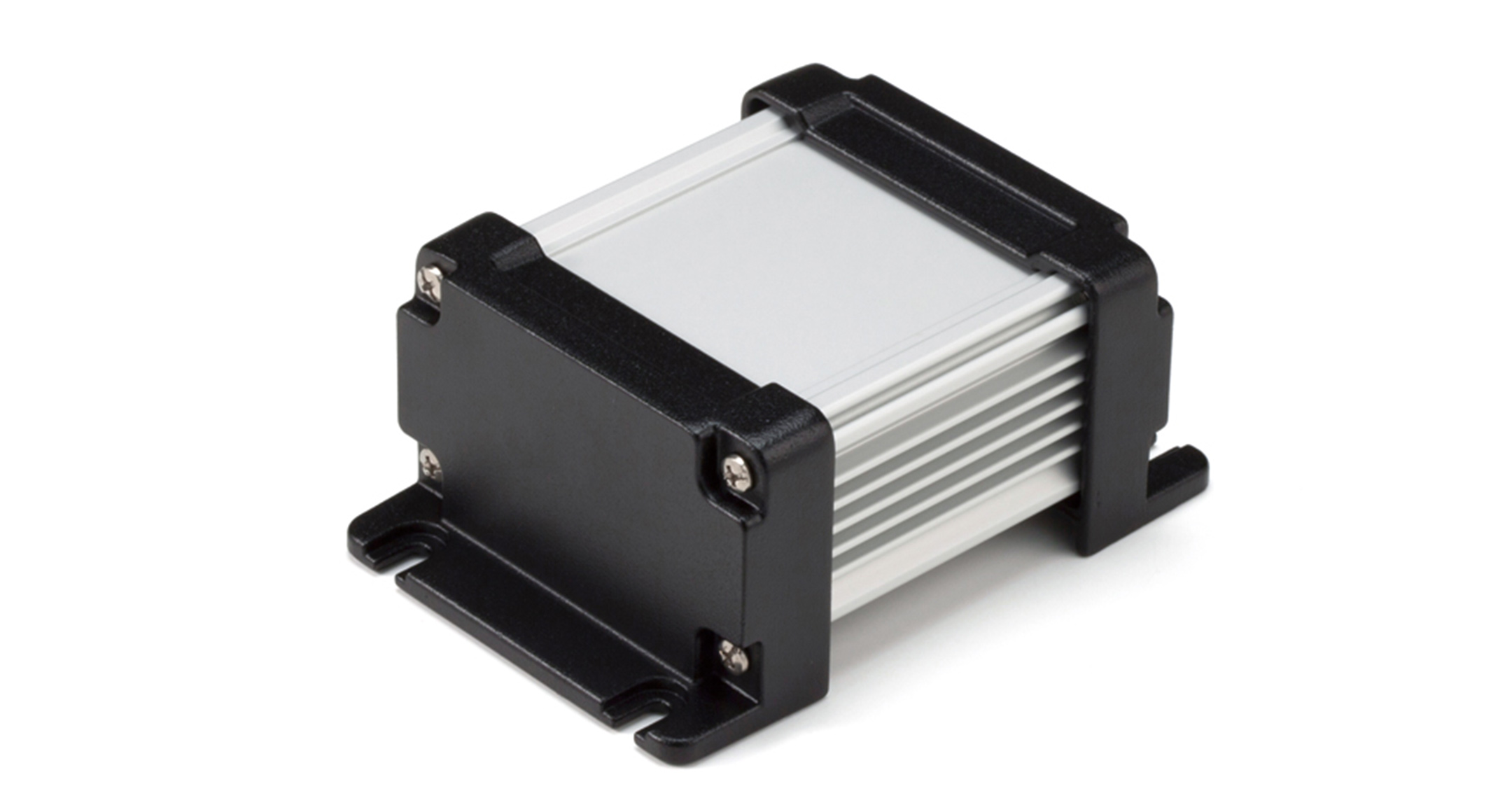 CUSTOM SIZED IP67 FLANGED ALUMINUM ENCLOSURE - AWS series:Black/Silver