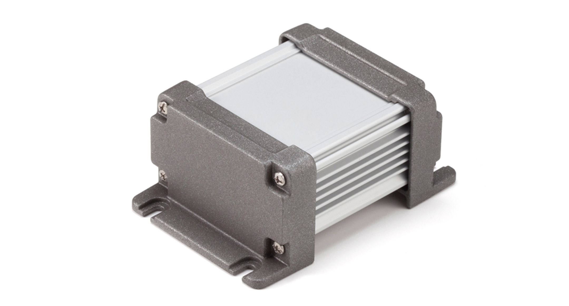 CUSTOM SIZED IP67 FLANGED ALUMINUM ENCLOSURE - AWS series:Metallic gray/Silver