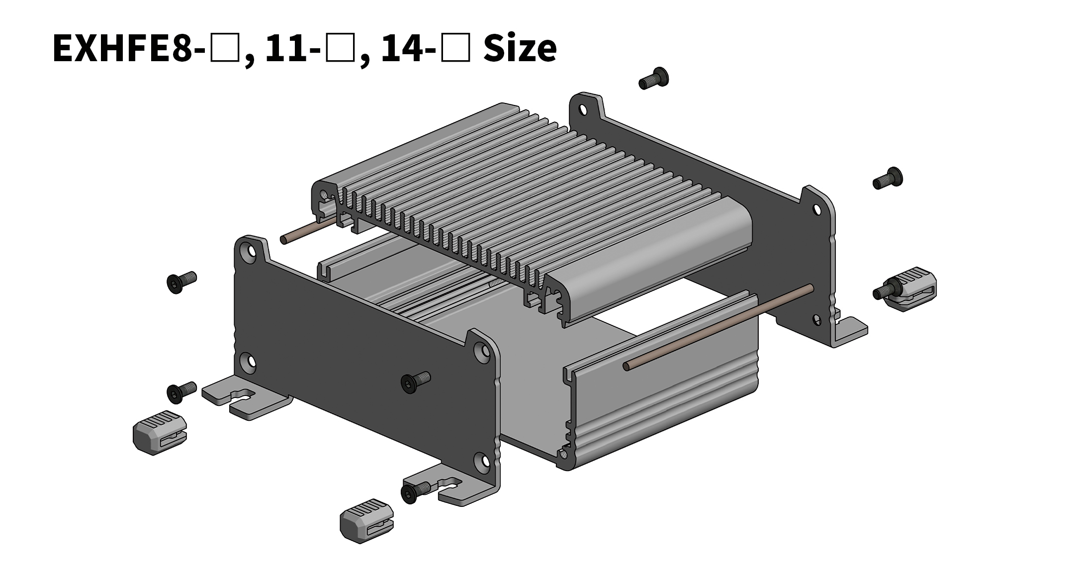 FLANGED HEAT SINK ALUMINIUM EMC SHIELDED ENCLOSURE - EXHFE series