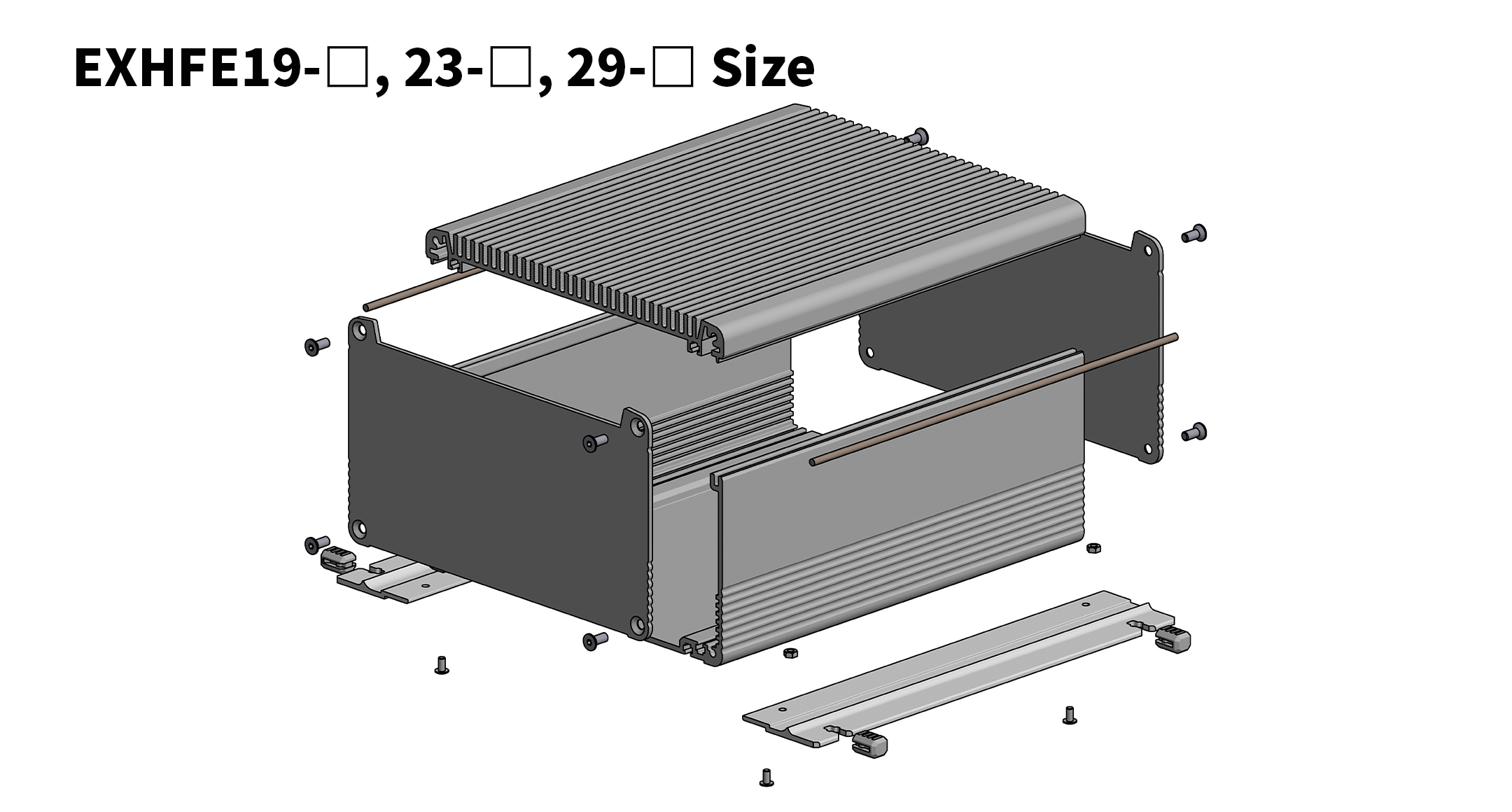 FLANGED HEAT SINK ALUMINIUM EMC SHIELDED ENCLOSURE - EXHFE series