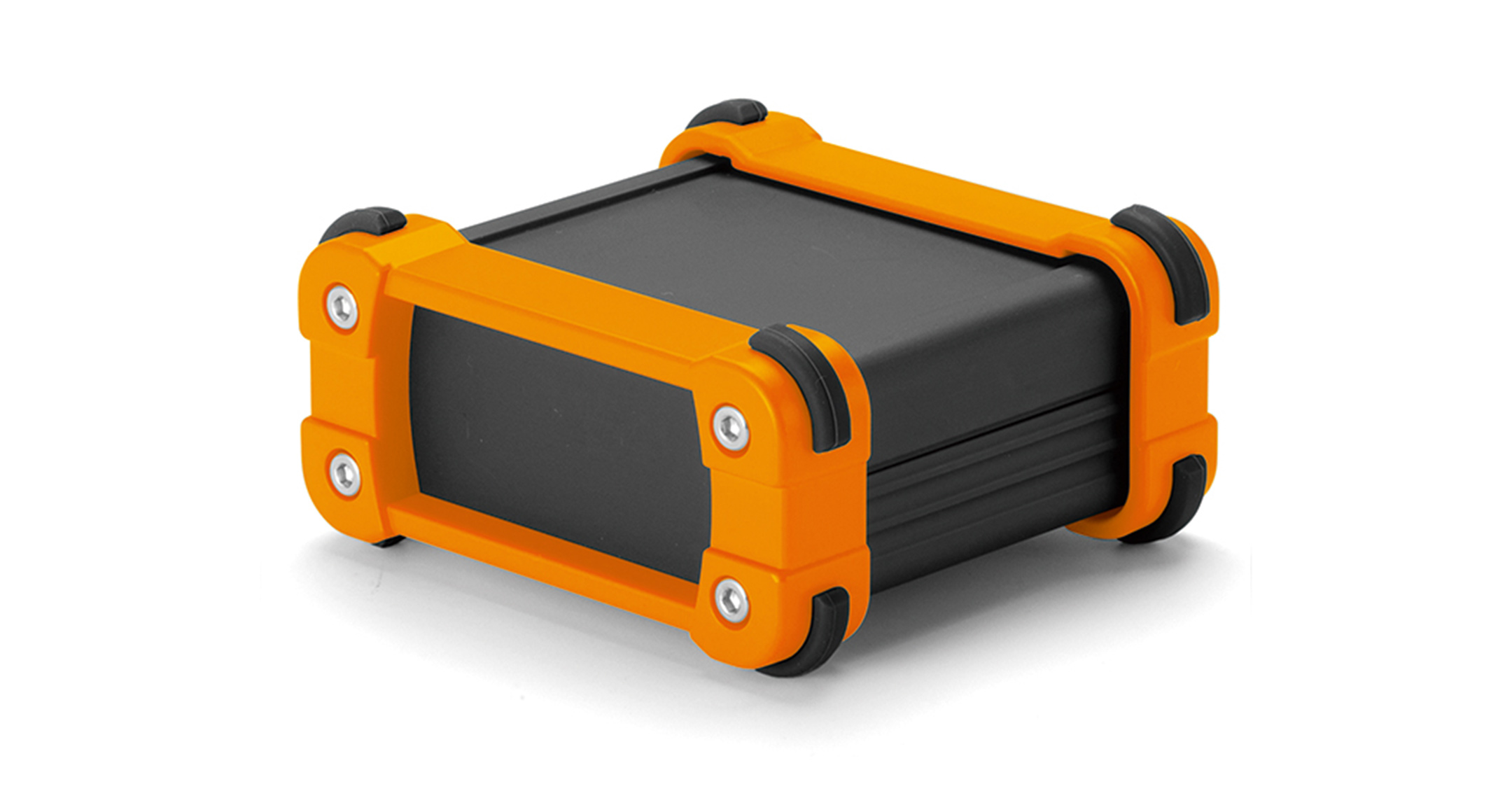 CUSTOM SIZED ENCLOSURE with CORNER GUARD - EXPS series:Black/Orange