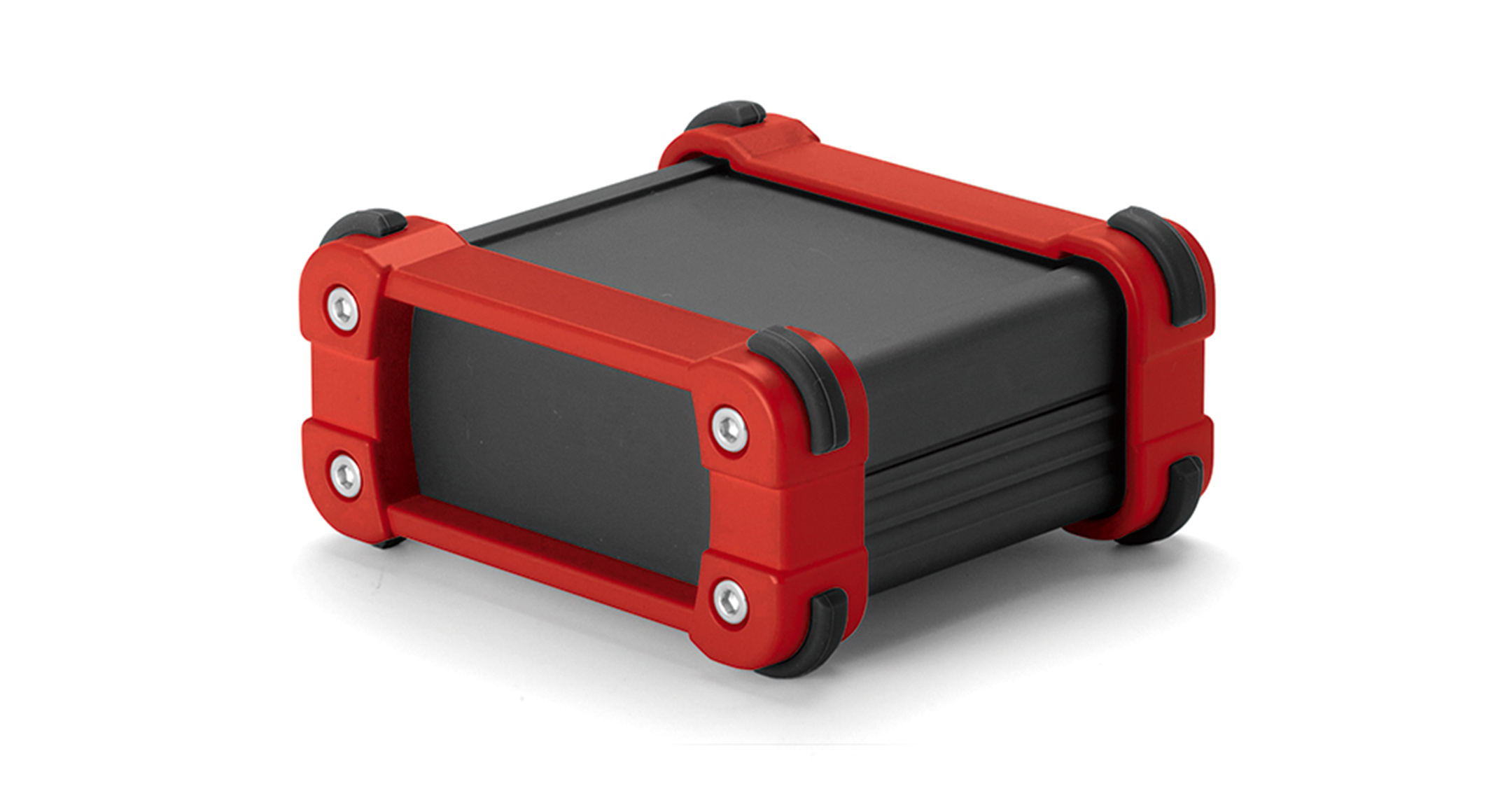 ALUMINIUM ENCLOSURE with CORNER GUARD - EXP series:Black/Red