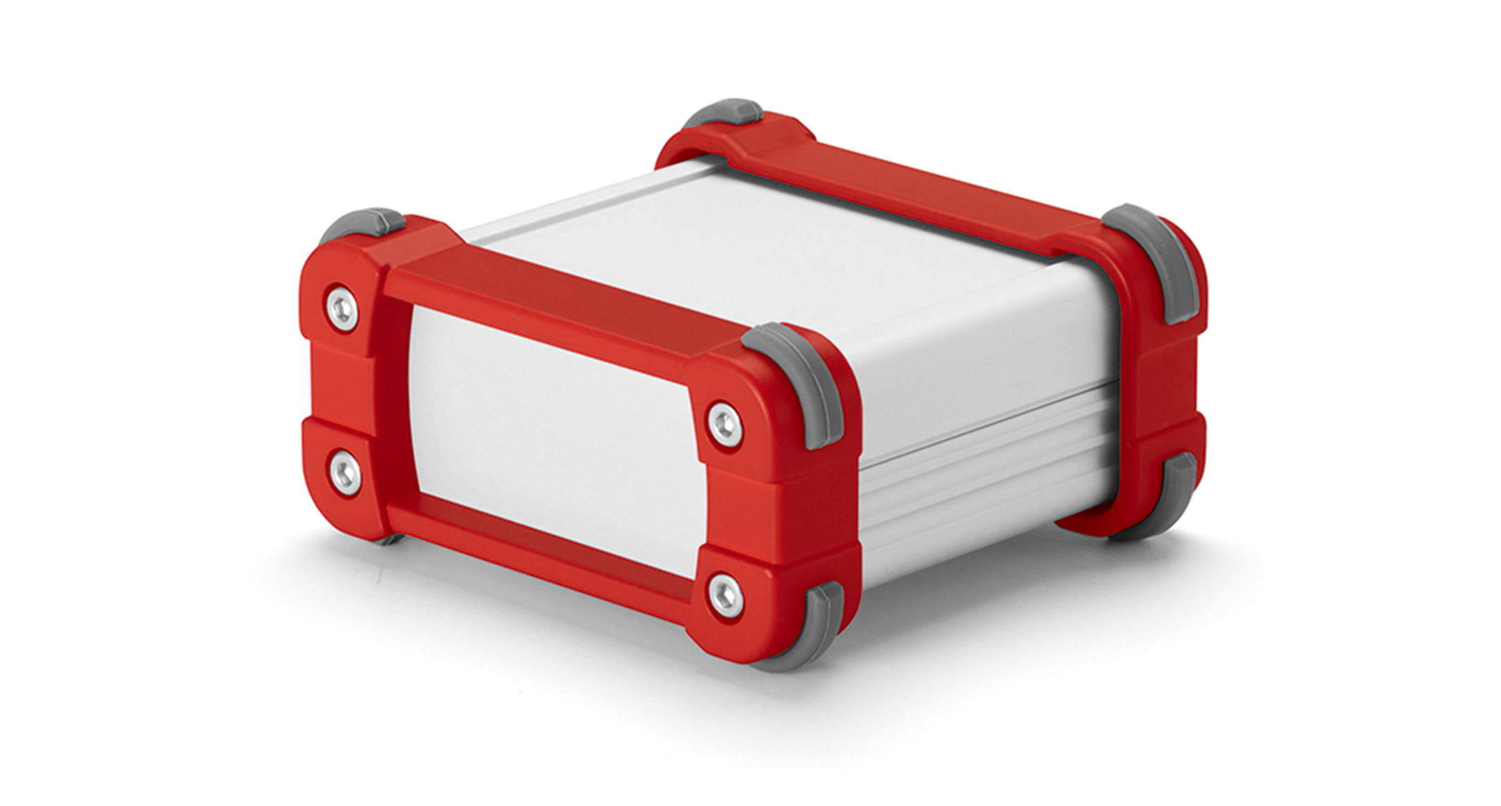 ALUMINIUM ENCLOSURE with CORNER GUARD - EXP series:Silver/Red