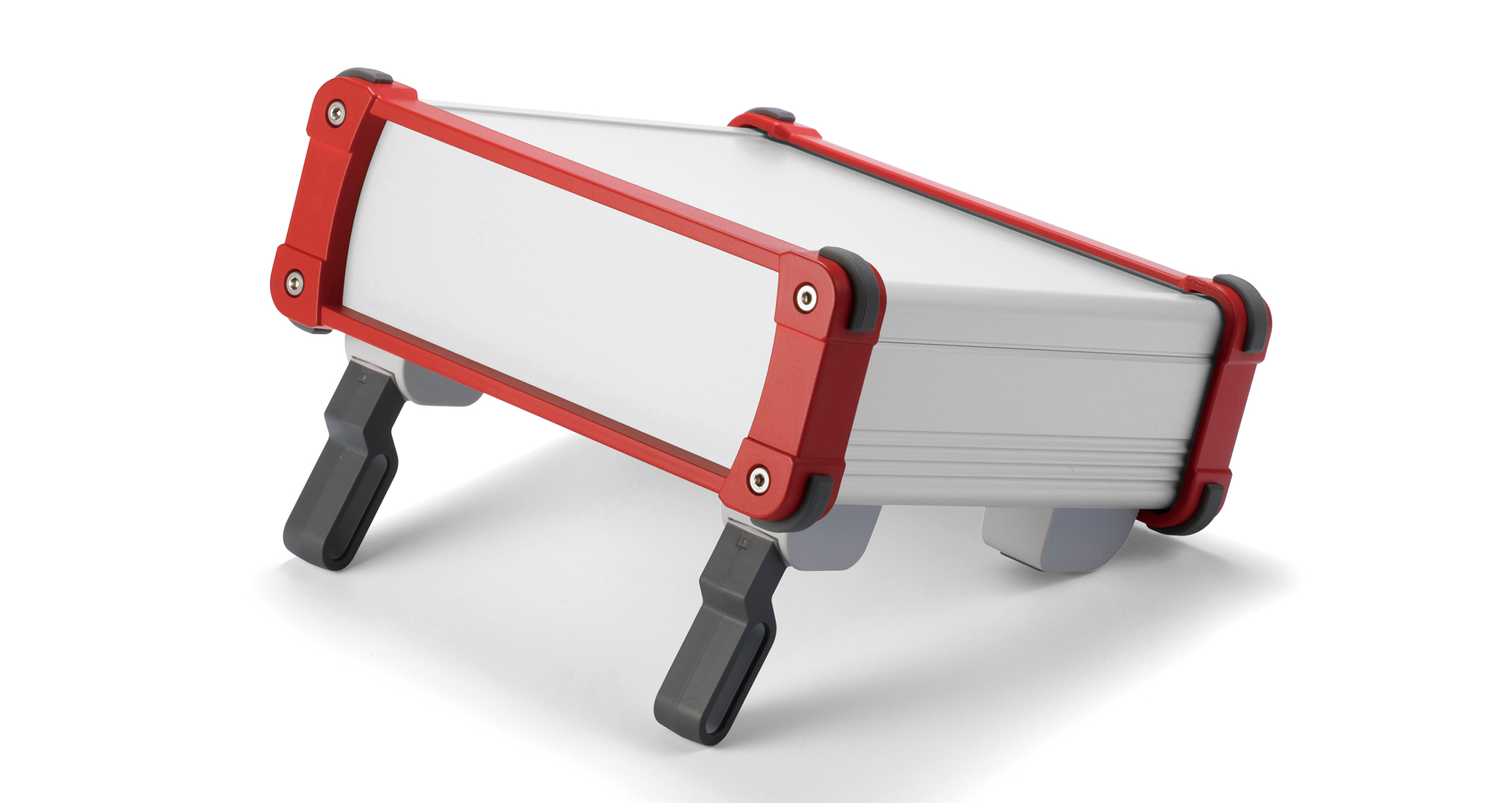 ALUMINIUM ENCLOSURE with TILT LEG - EXPT series:Silver/Red