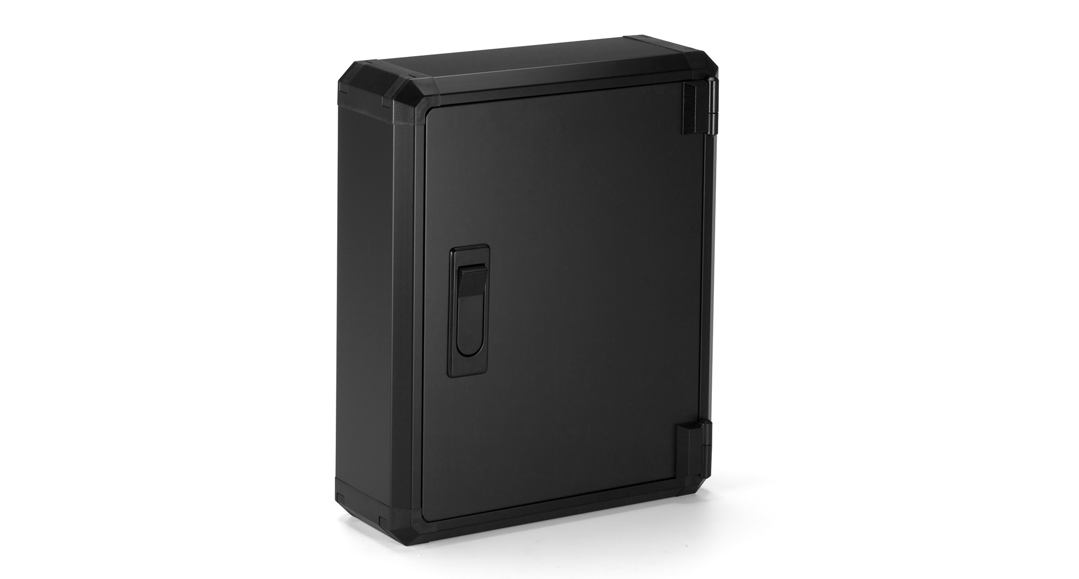 CUSTOM SIZED ALUMINIUM BOX WITH HINGED DOOR - FCWS series:Black/Black