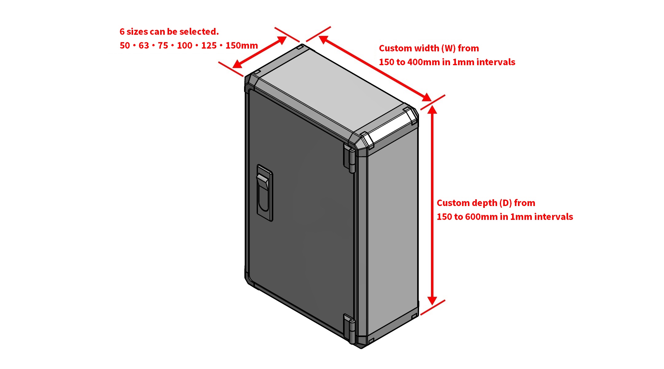 CUSTOM SIZED ALUMINIUM BOX WITH HINGED DOOR - FCWS series