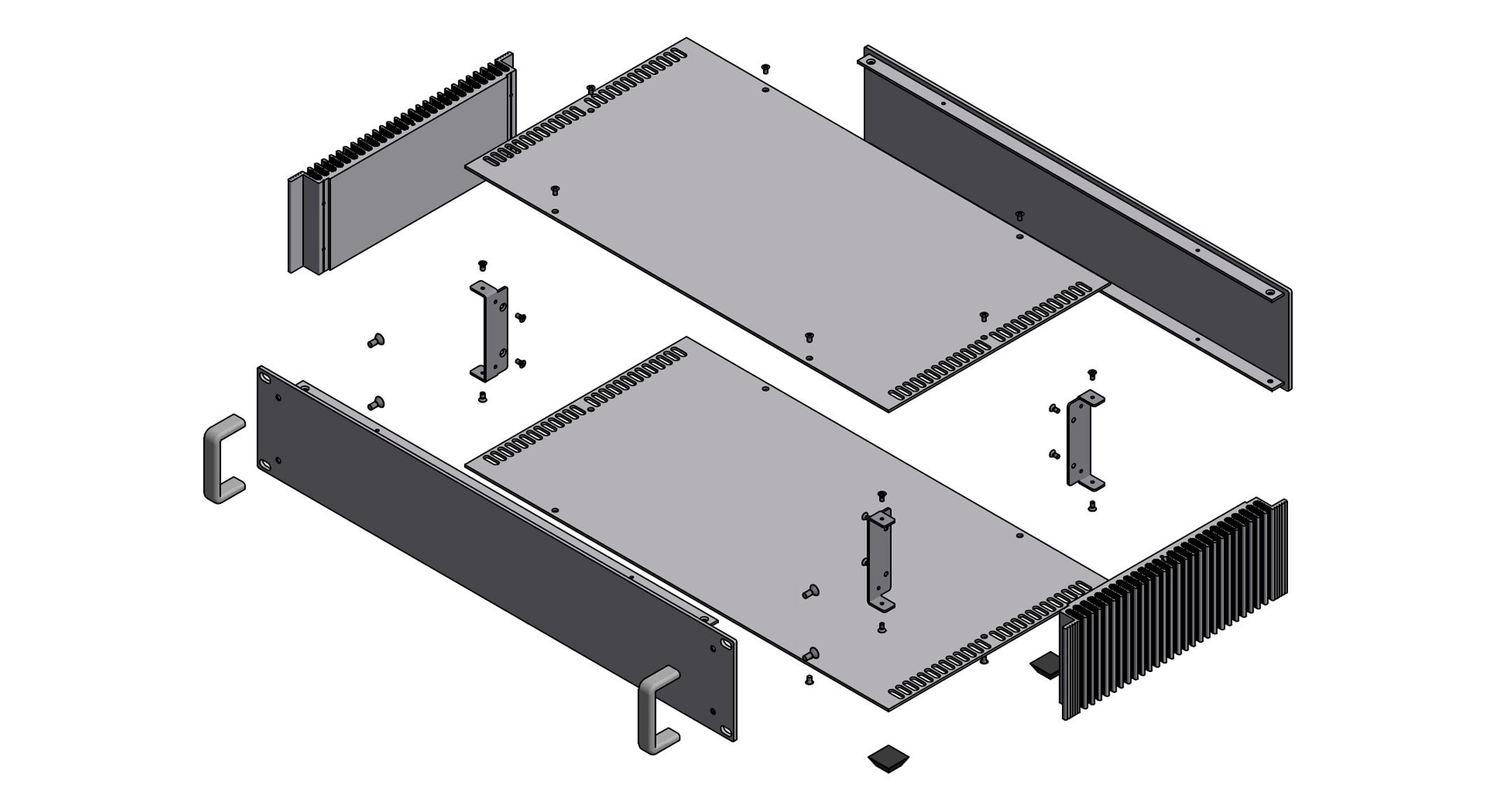 HEATSINK RACK MOUNT ENCLOSURE with HANDLE - HYRH series