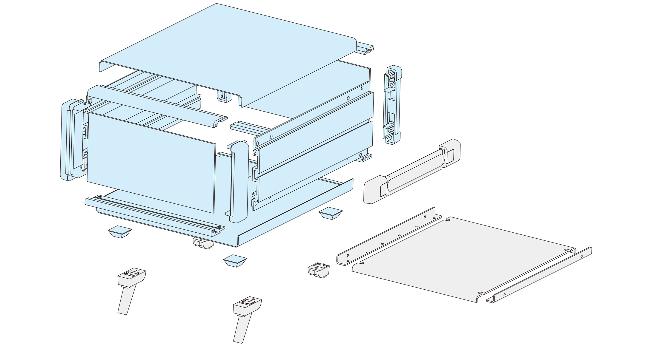 ALUMINUM ENCLOSURE with CARRYING HANDLE - MOY series