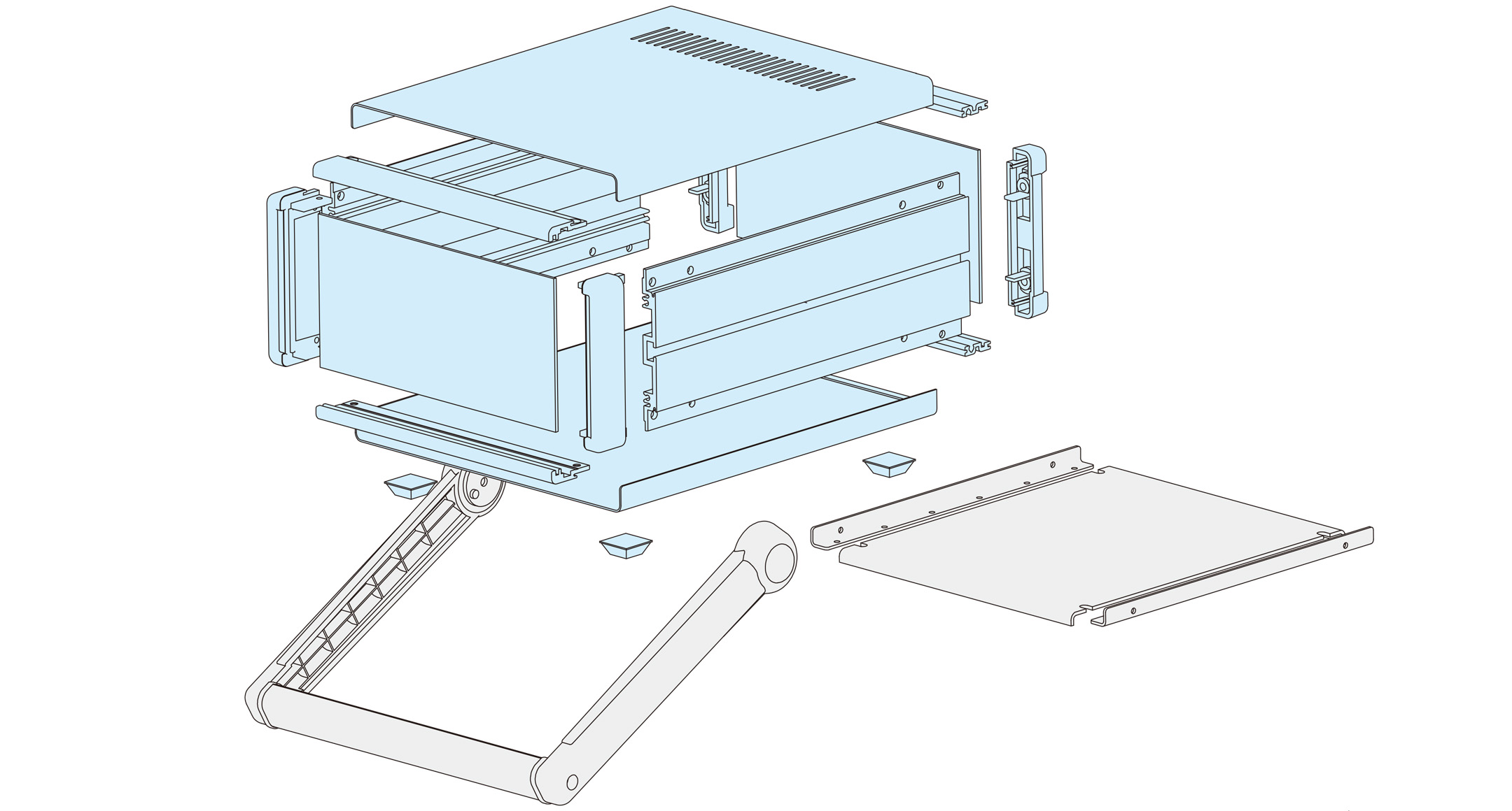 DESKTOP ENCLOSURE with TIP-UP HANDLE - MSN series