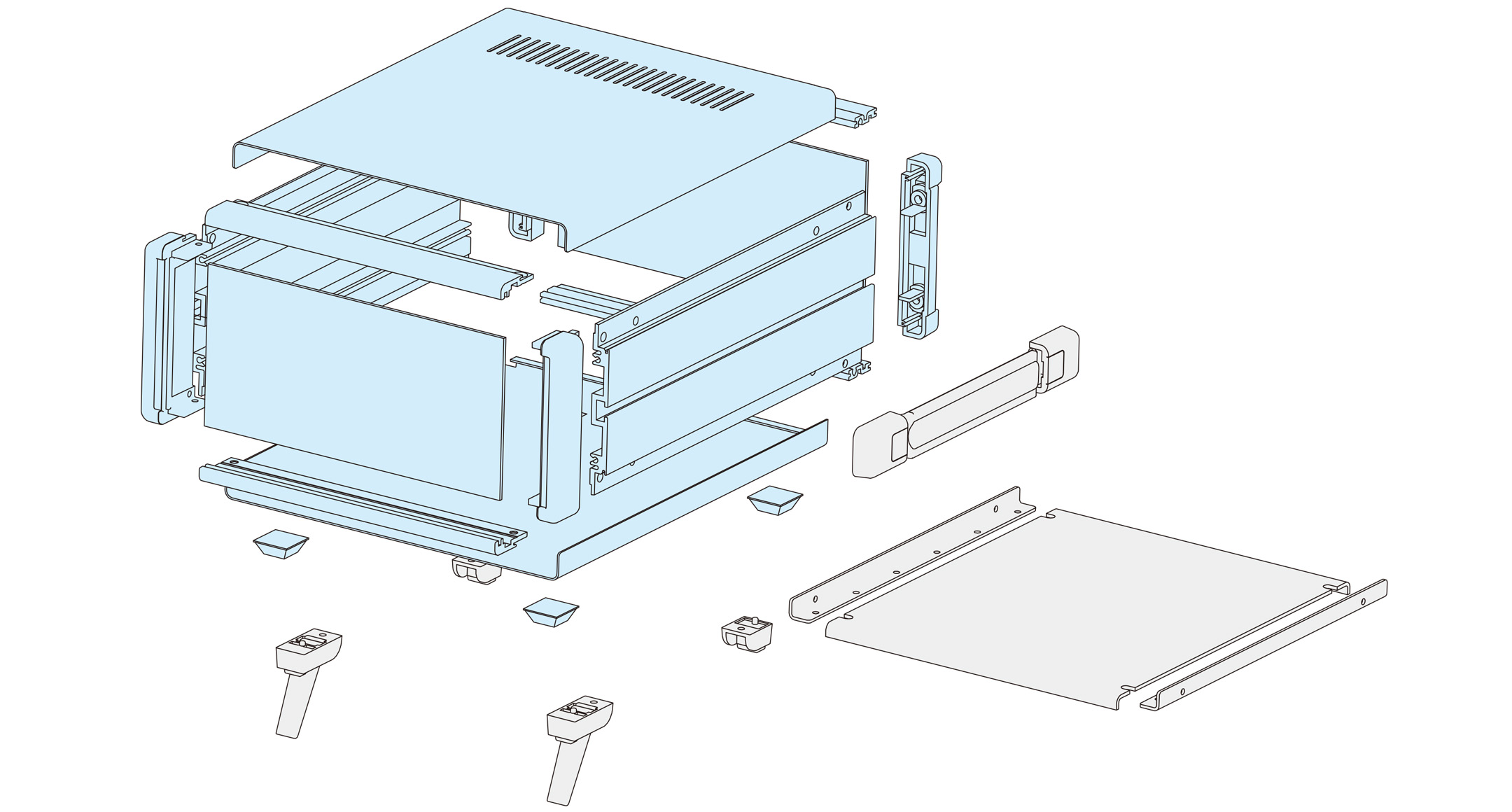 METAL ENCLOSURE with CARRYING HANDLE - MSY series