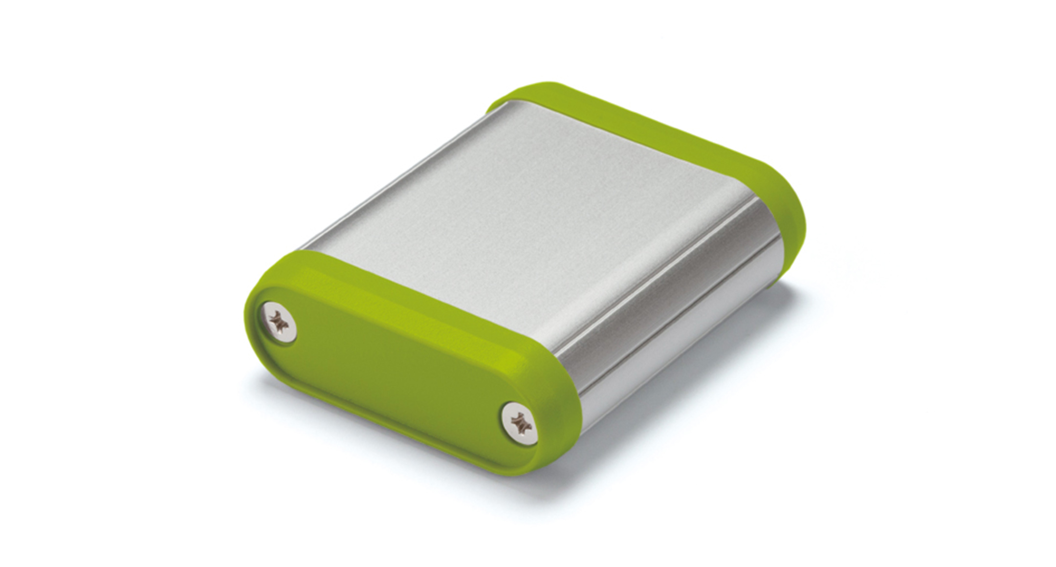 CUSTOM SIZED ROUND EDGE ENCLOSURE MXC series:Silver/Lime