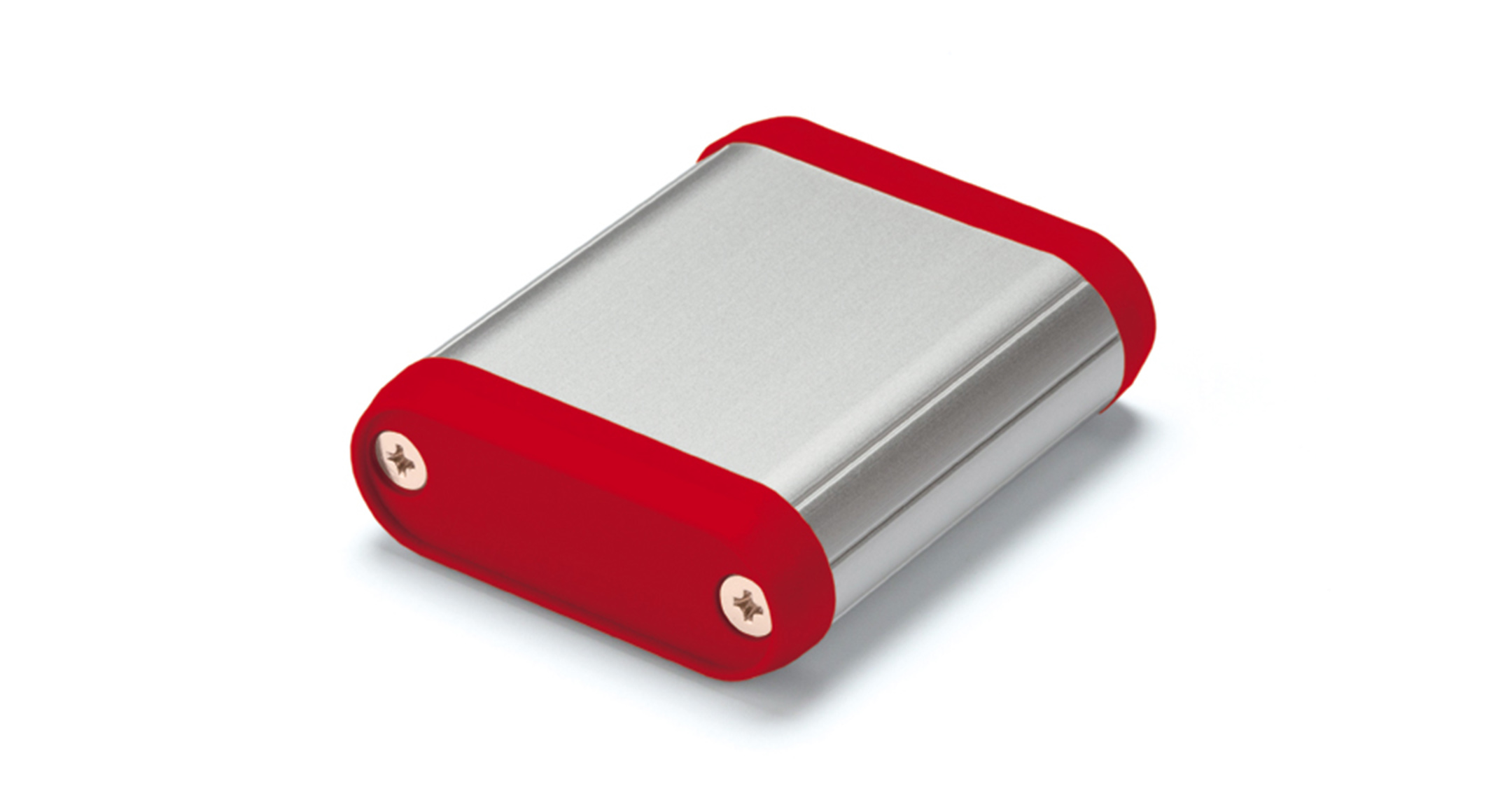 CUSTOM SIZED ROUND EDGE ENCLOSURE MXC series:Silver/Red