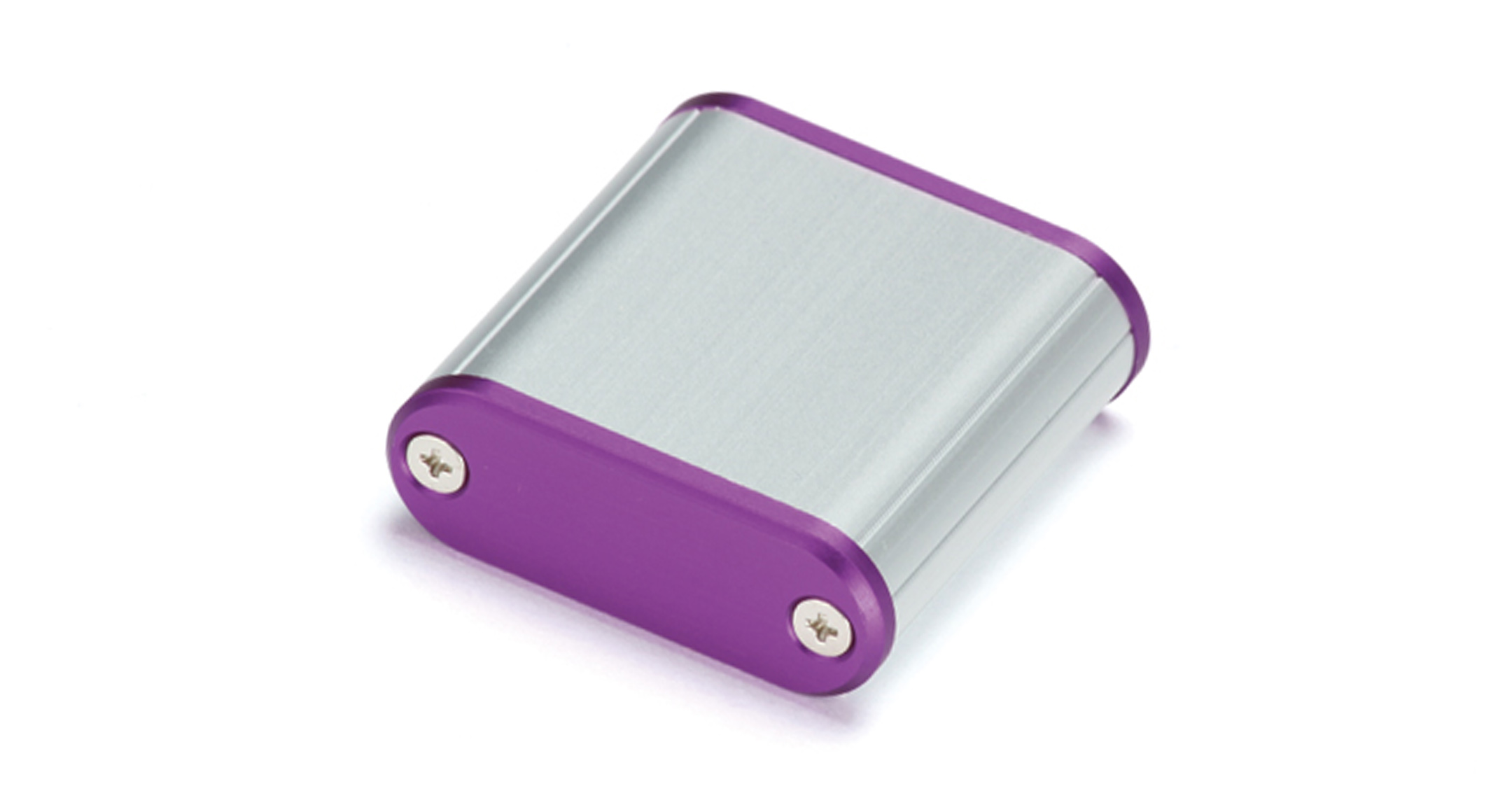 CUSTOM SIZED ROUNDED EDGE ALUMINUM ENCLOSURE MXA series:Silver/Purple