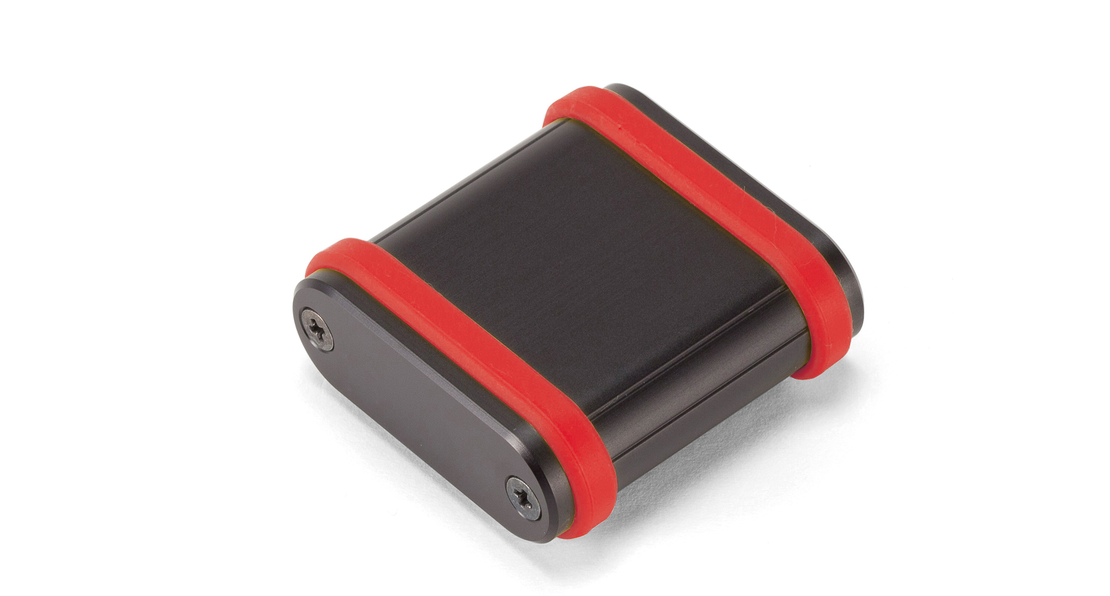 ALUMINIUM ENCLOSURE with SILICONE BAND - MXB series:Black/Red