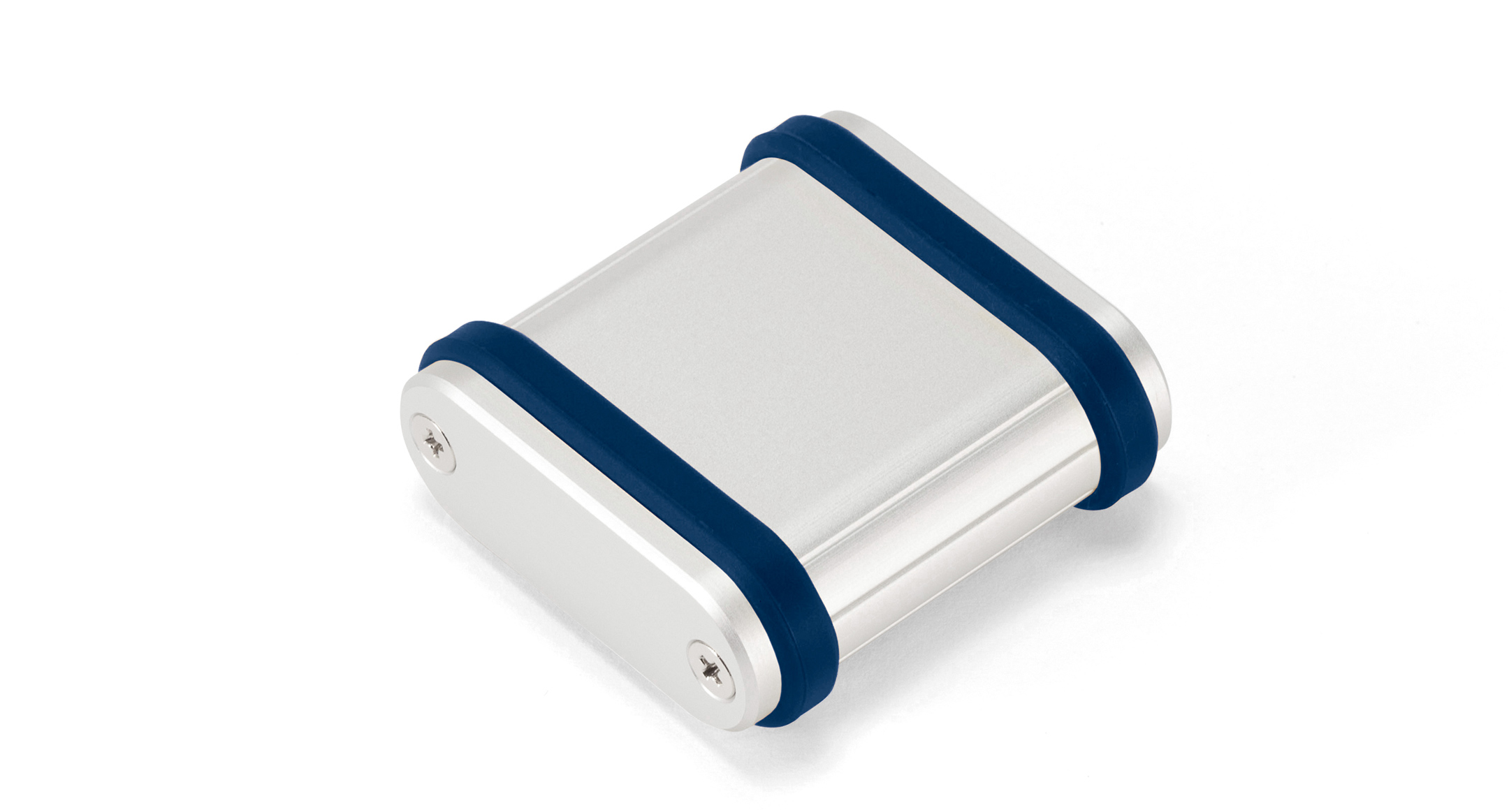 ALUMINIUM ENCLOSURE with SILICONE BAND - MXB series:Silver/Navy