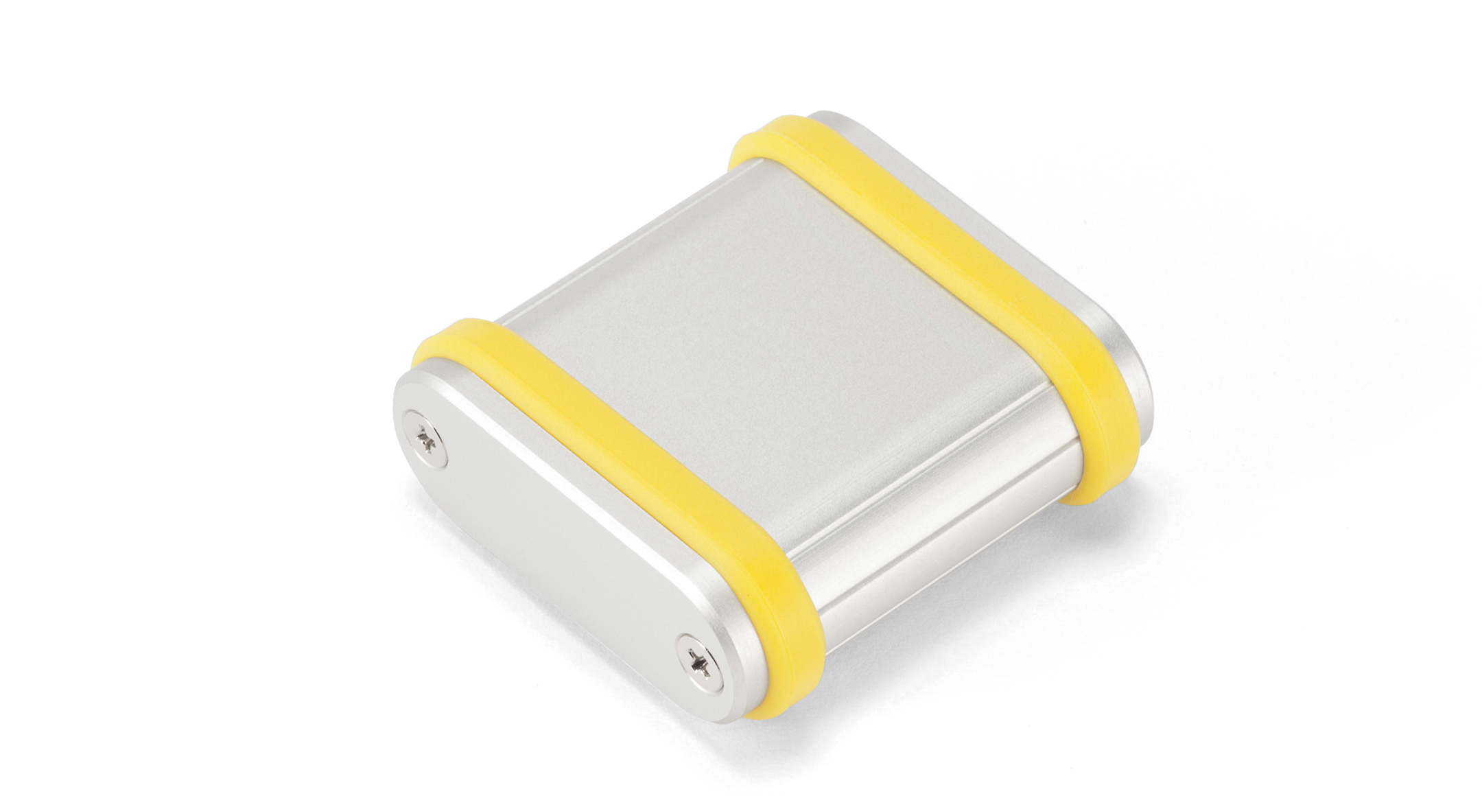 ALUMINIUM ENCLOSURE with SILICONE BAND - MXB series:Silver/Yellow