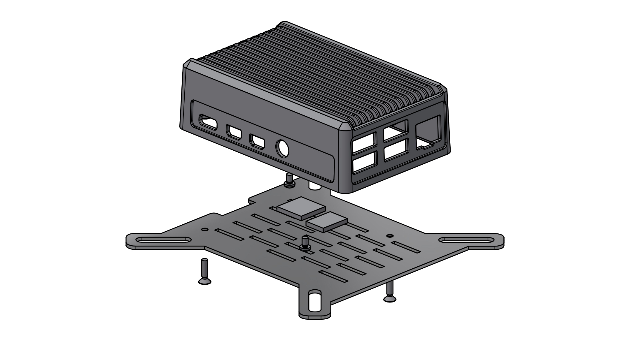 VESA mont Raspberry Pi heatsink case - RPH-F series