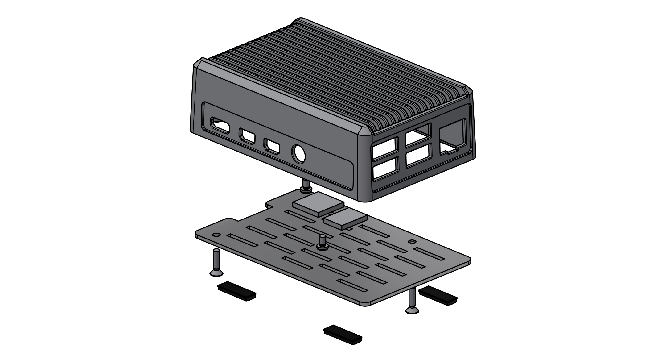 Raspberry Pi 4B heatsink case - RPH series