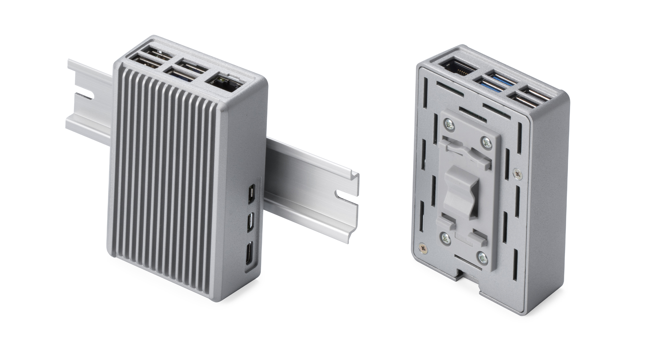DIN rail mount Raspberry Pi 5 heatsink case - RPHD series