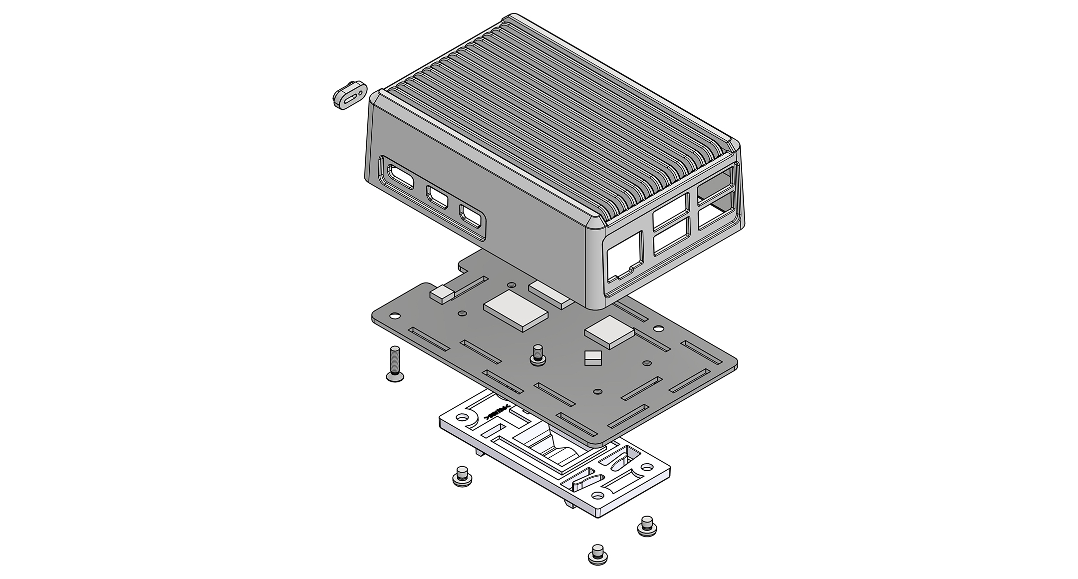 DIN rail mount Raspberry Pi 5 heatsink case - RPHD series
