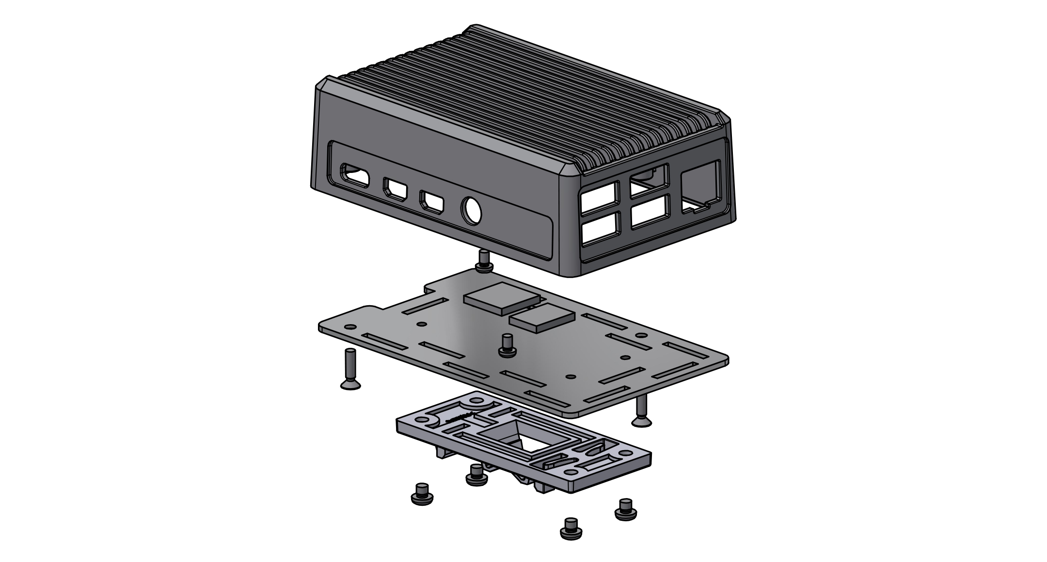 DIN rail mount Raspberry Pi heatsink case - RPHD series