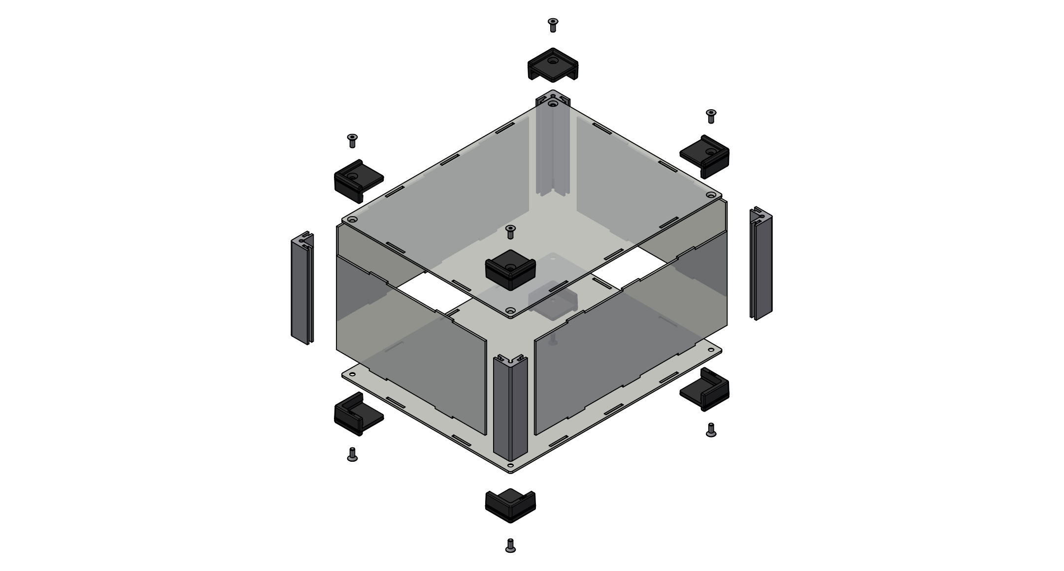 CUSTOM SIZED ACLYRIC BOX with CORNER GUARD - SKGF series