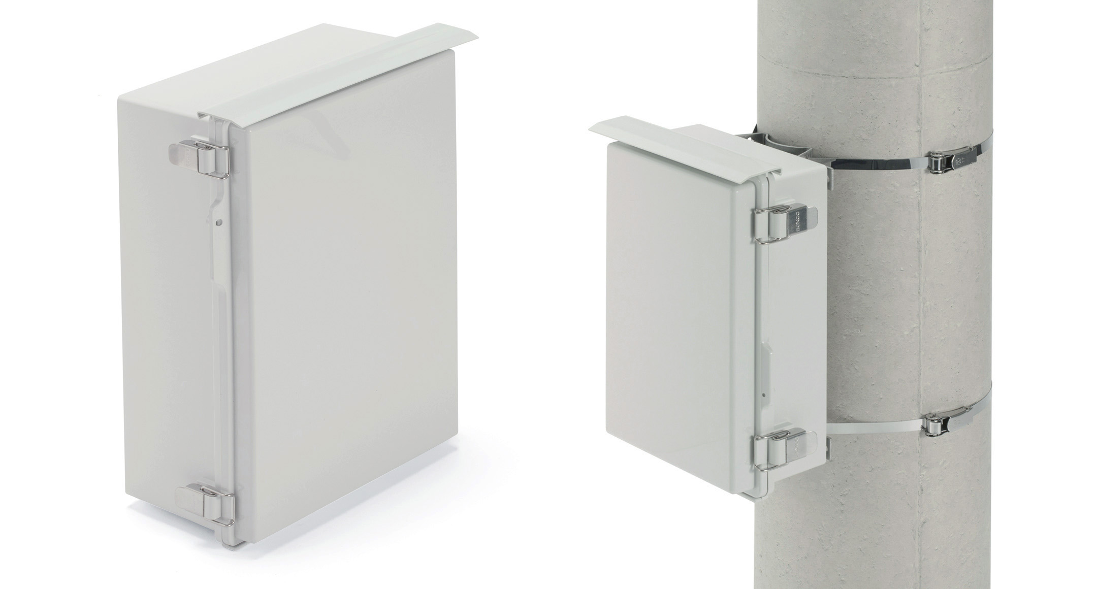 POLE MOUNT BRACKET for HINGED PLASTIC BOX