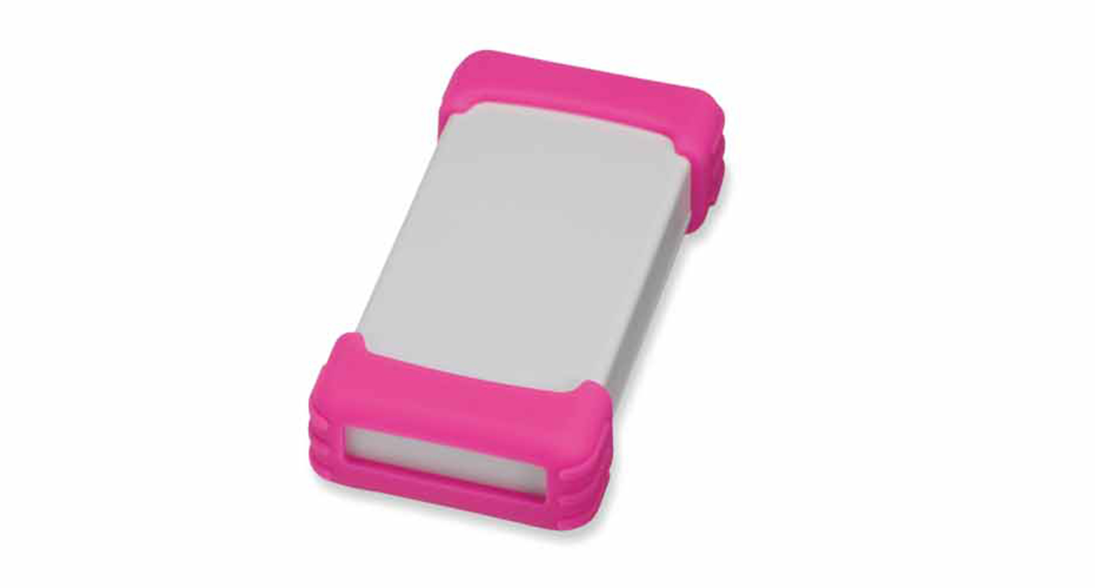 PLASTIC ENCLOSURE with SILICONE PROTECTOR TWS series:Light gray/Pink