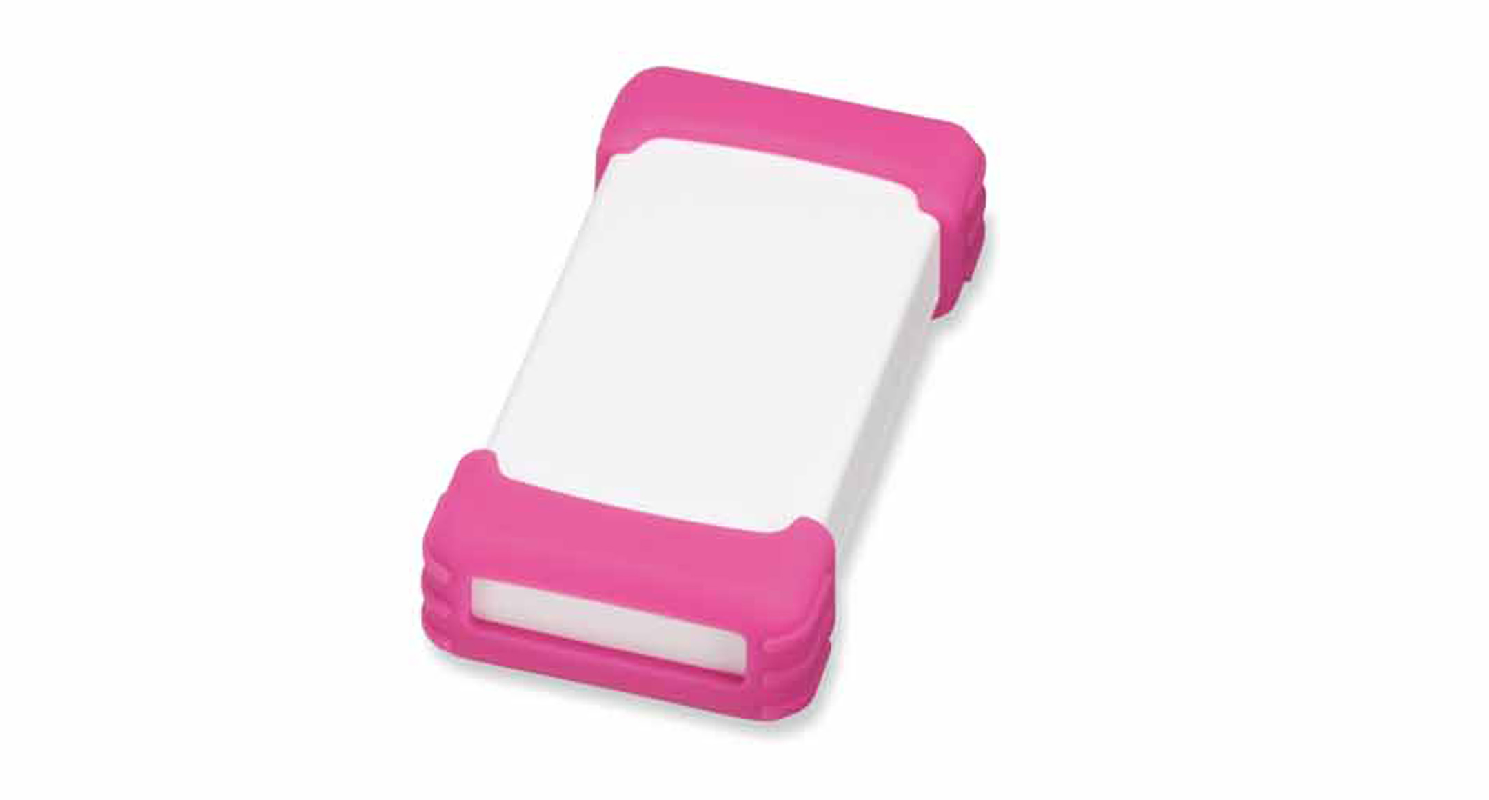 PLASTIC ENCLOSURE with SILICONE PROTECTOR TWS series:Off-white/Pink